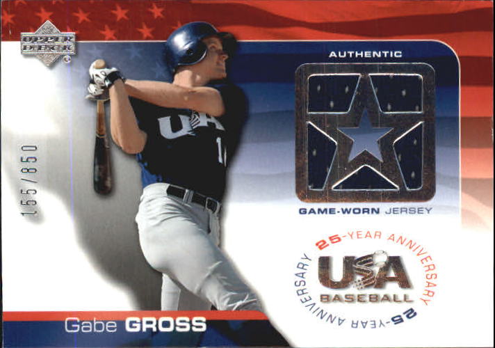2004 USA Baseball 25th Anniversary Game Jersey #GG Gabe Gross/850