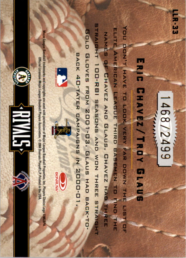 2004 Leather and Lumber Rivals #33 T.Glaus/E.Chavez back image