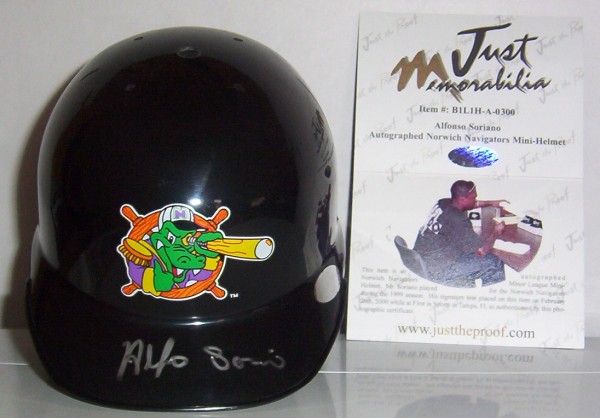 2004 Just Stuff Autograph Mini Helmets #AS1 Alfonso Soriano Norwich