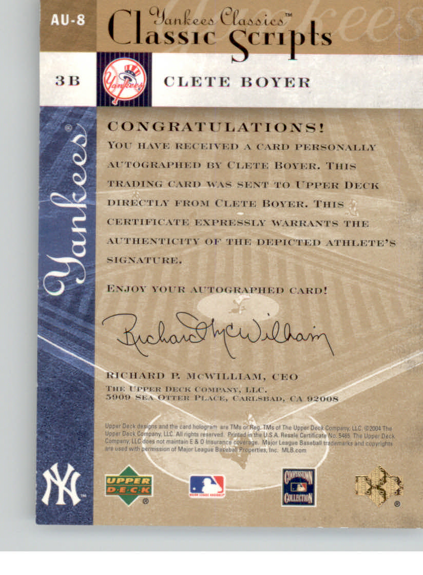 2004 UD YANKEES CLASSICS SCRIPTS BASEBALL ASSORTED SINGLES U-PICK - Picture 15 of 105