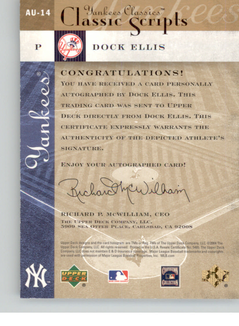 2004 UD YANKEES CLASSICS SCRIPTS BASEBALL ASSORTED SINGLES U-PICK - Picture 23 of 105