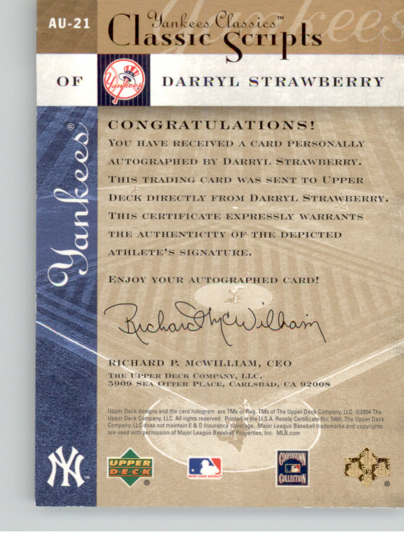 2004 UD YANKEES CLASSICS SCRIPTS BASEBALL ASSORTED SINGLES U-PICK - Picture 31 of 105