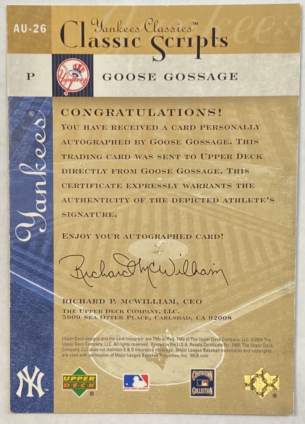 2004 UD YANKEES CLASSICS SCRIPTS BASEBALL ASSORTED SINGLES U-PICK - Picture 41 of 105