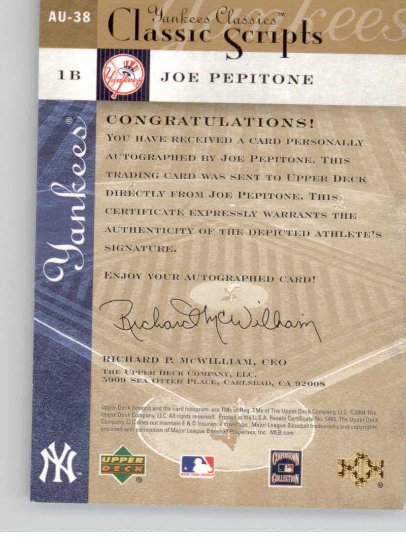 2004 UD YANKEES CLASSICS SCRIPTS BASEBALL ASSORTED SINGLES U-PICK - Picture 61 of 105