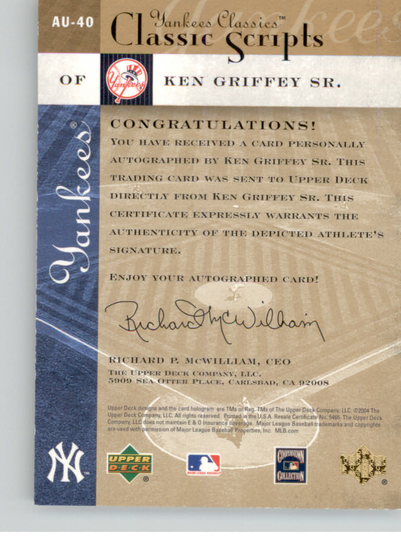 2004 UD YANKEES CLASSICS SCRIPTS BASEBALL ASSORTED SINGLES U-PICK - Picture 65 of 105