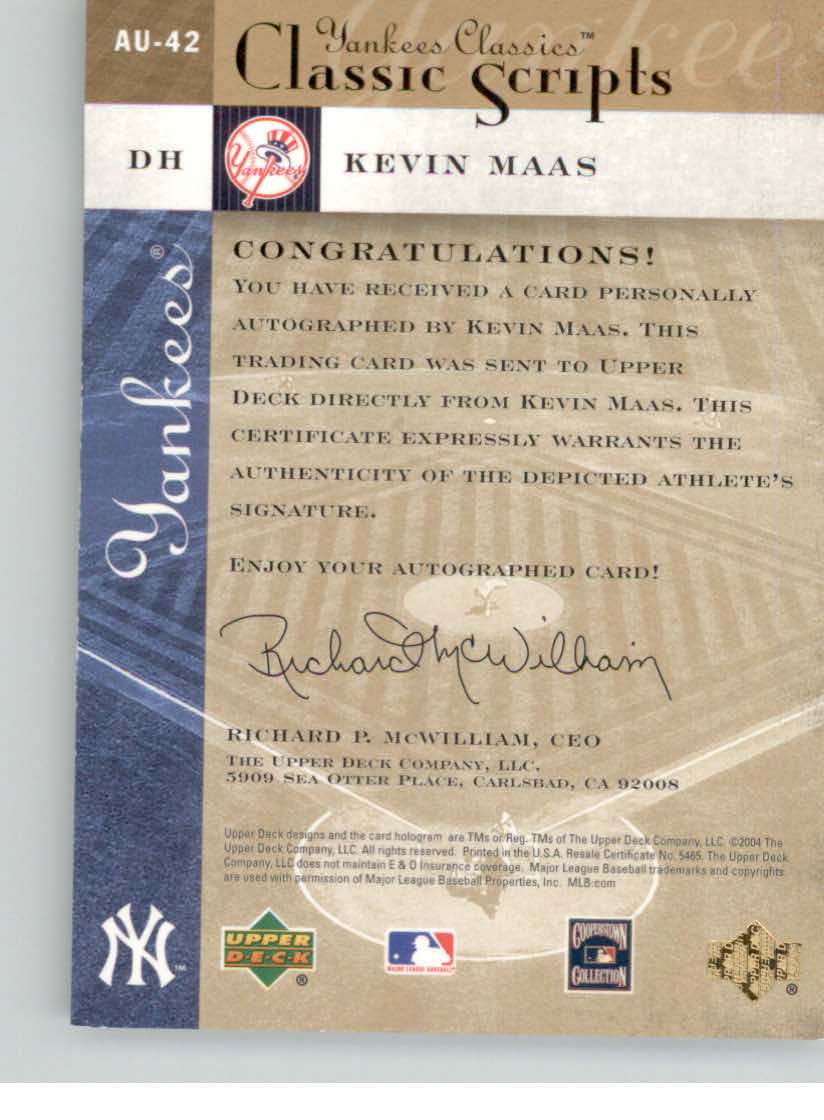 2004 UD YANKEES CLASSICS SCRIPTS BASEBALL ASSORTED SINGLES U-PICK - Picture 67 of 105