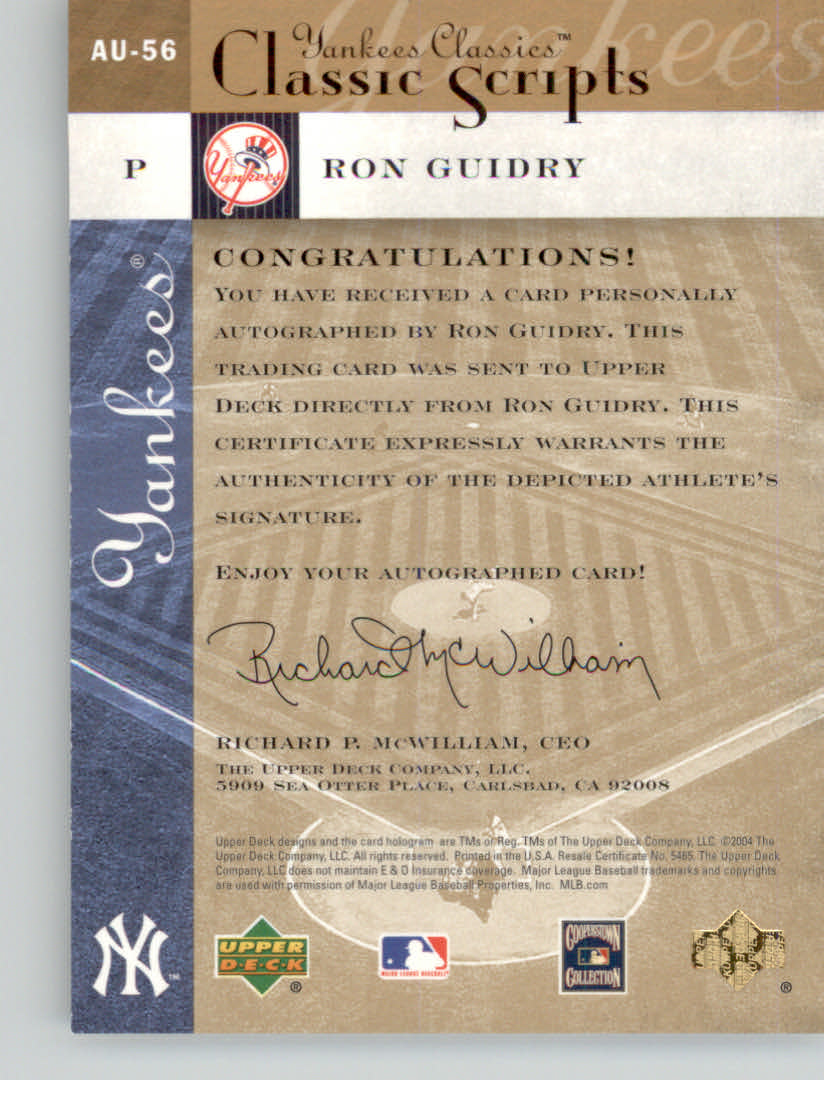 2004 UD YANKEES CLASSICS SCRIPTS BASEBALL ASSORTED SINGLES U-PICK - Picture 87 of 105