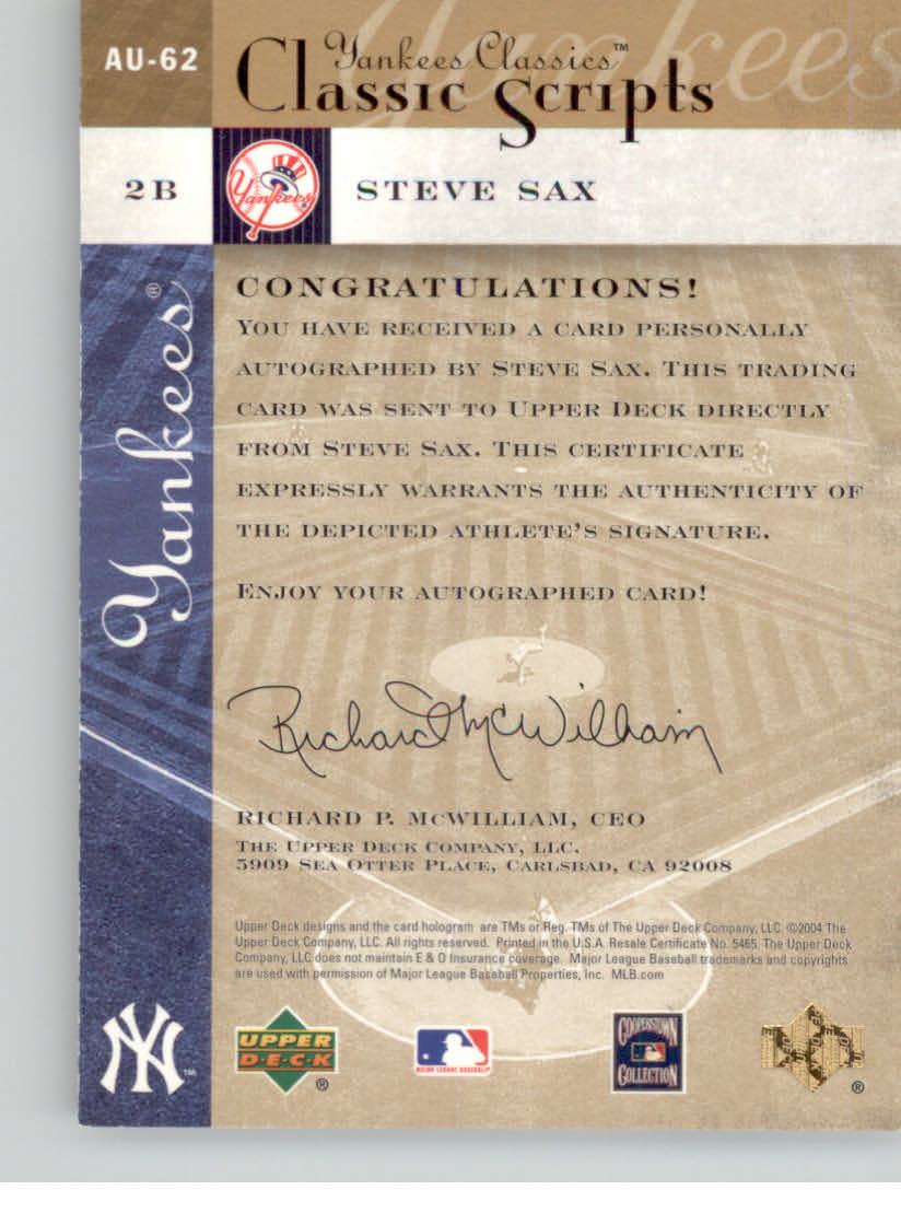 2004 UD YANKEES CLASSICS SCRIPTS BASEBALL ASSORTED SINGLES U-PICK - Picture 99 of 105