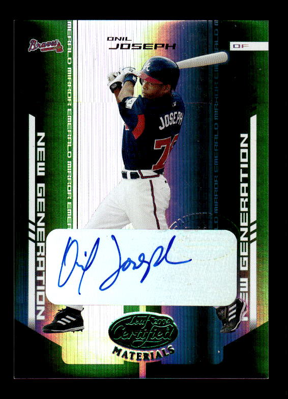 2004 Leaf Certified Materials Mirror Autograph Emerald #246 Onil Joseph NG/5