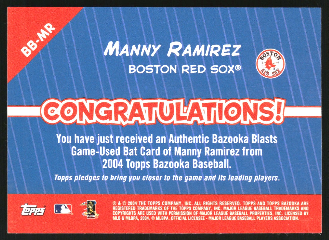 2004 Bazooka Blasts Bat Relics #MR Manny Ramirez B