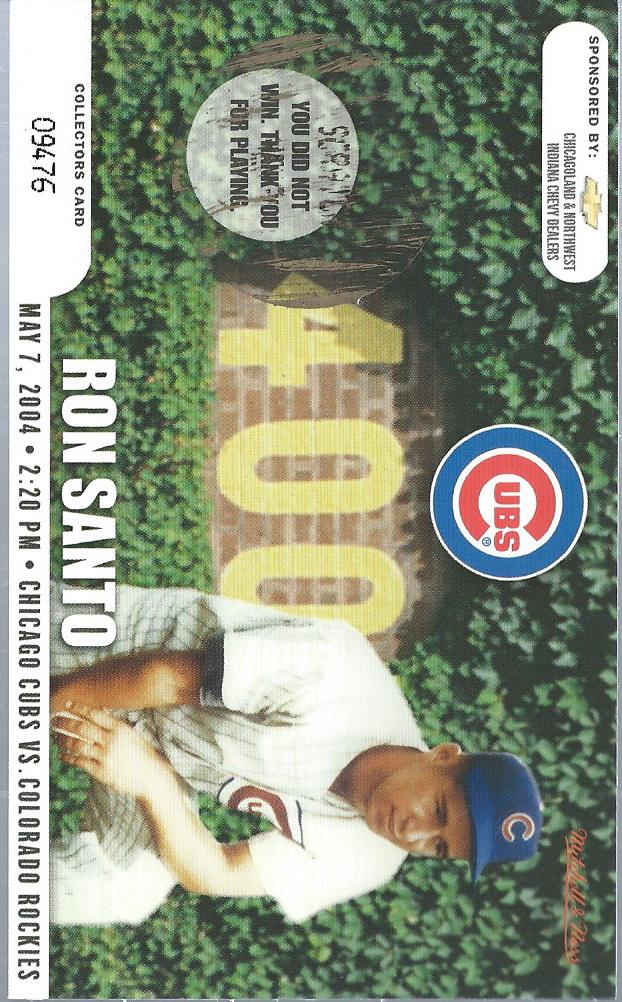 2004 Cubs Scratchoff #7 Ron Santo/May 7