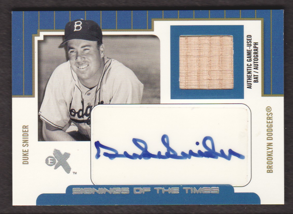 2004 E-X Signings of the Times Pewter #DS Duke Snider Bat/21