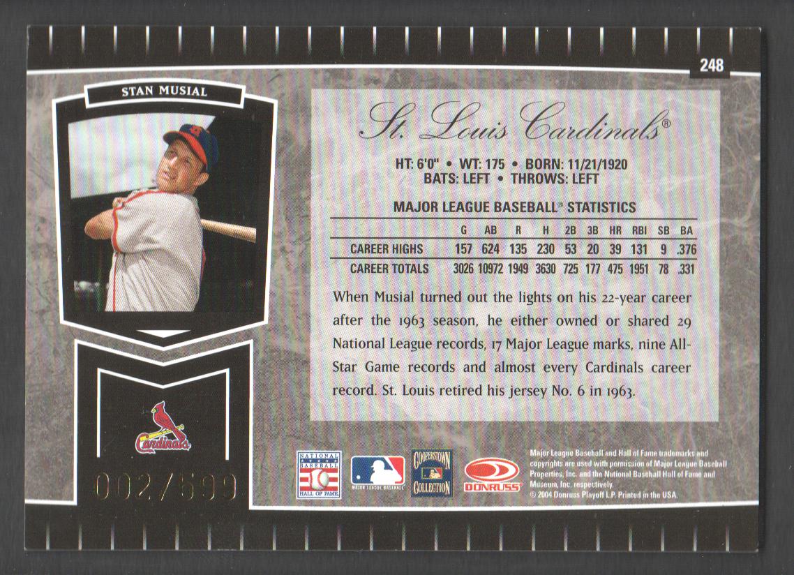 2004 Leaf Certified Cuts #248 Stan Musial LGD back image