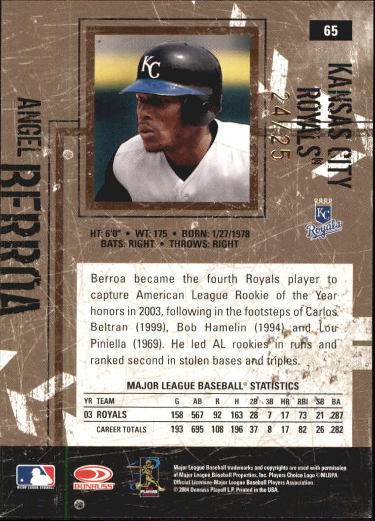 2004 Leather and Lumber Gold #65 Angel Berroa back image