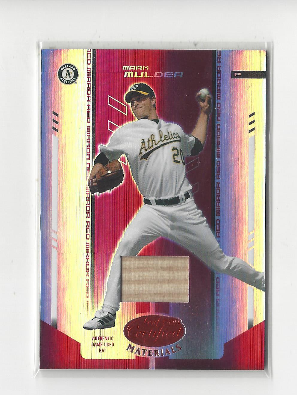 2004 Leaf Certified Materials Mirror Bat Red #132 Mark Mulder/150