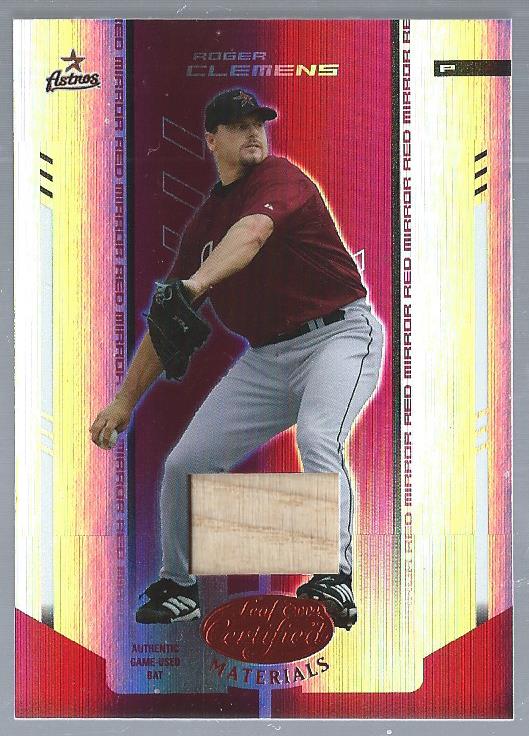 2004 Leaf Certified Materials Mirror Bat Red #164 Roger Clemens Astros/250