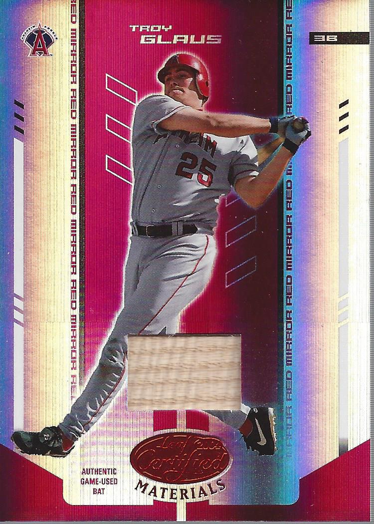 2004 Leaf Certified Materials Mirror Bat Red #185 Troy Glaus/150