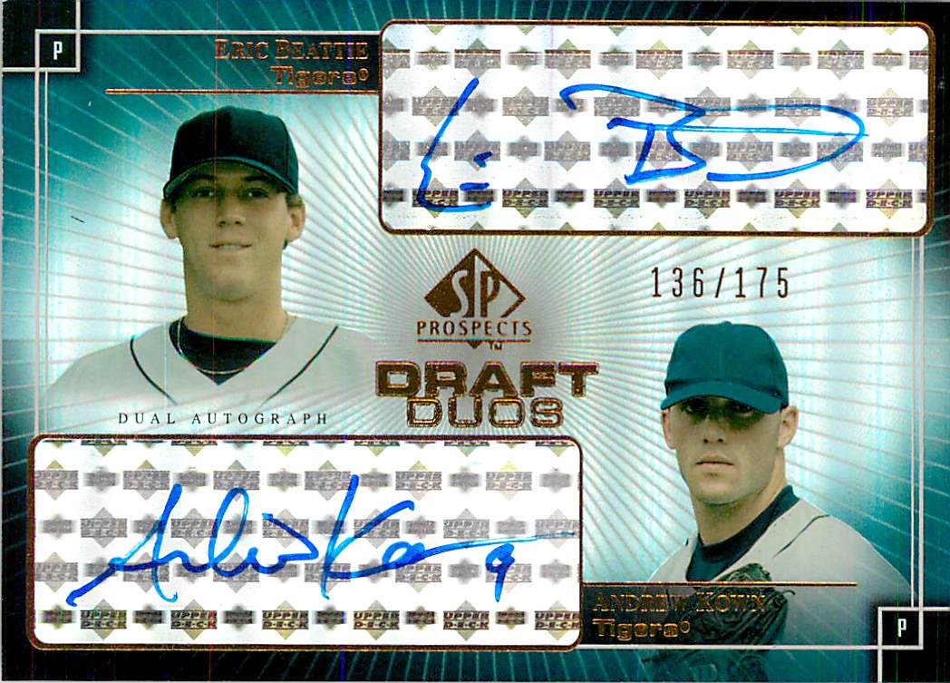 2004 SP Prospects Draft Duos Dual Autographs #EA Eric Beattie/Andrew Kown