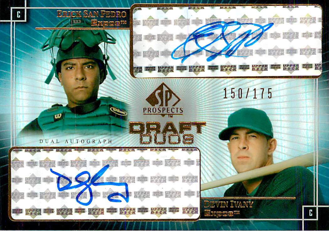 2004 SP Prospects Draft Duos Dual Autographs #PI Erick San Pedro/Devin Ivany