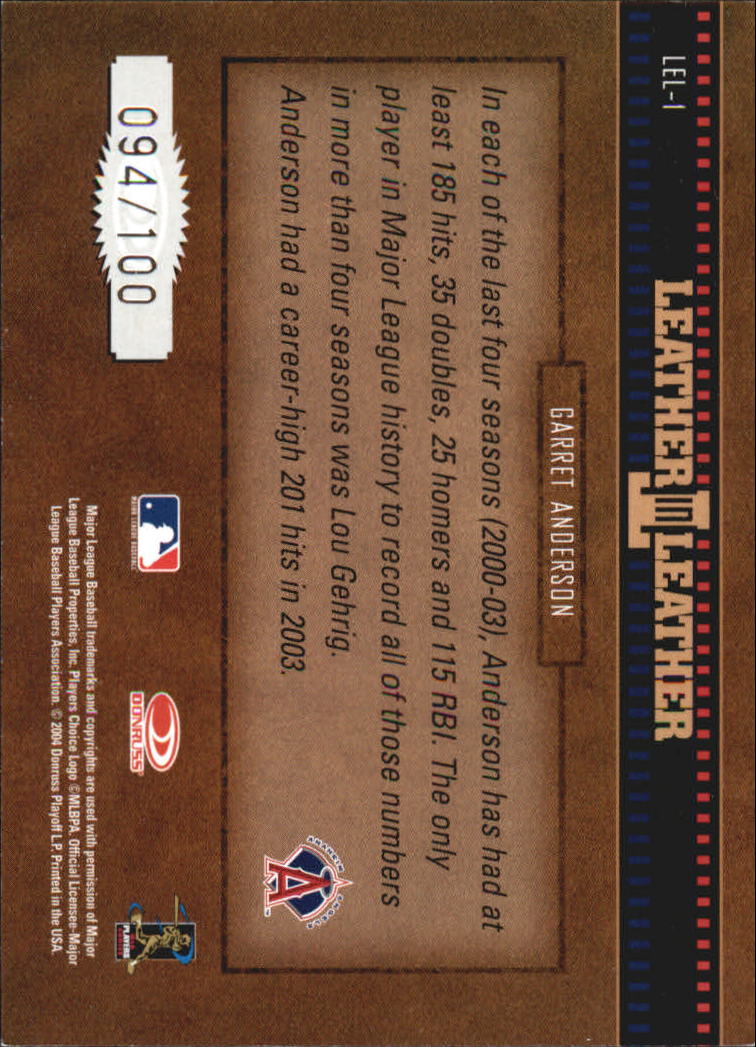 2004 Leather and Lumber Leather in Leather Silver #1  Garret Anderson BB