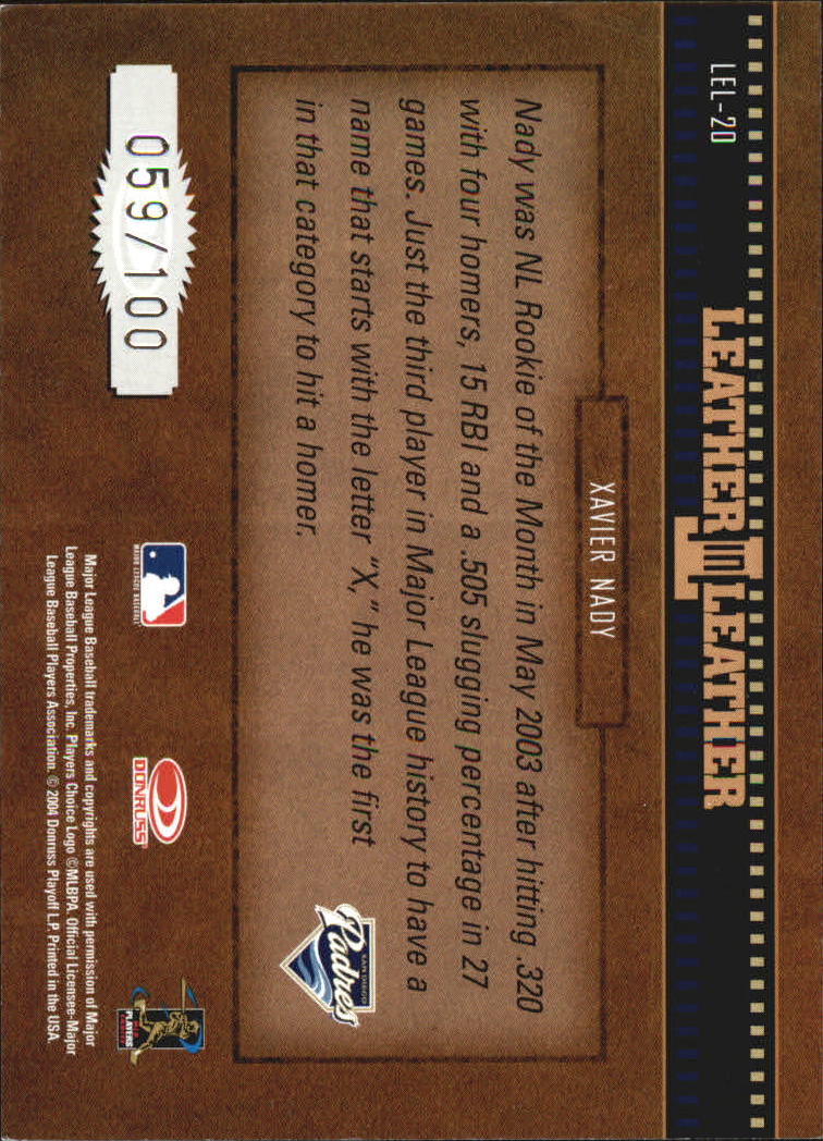 2004 Leather and Lumber Leather in Leather Silver #20  Xavier Nady BG