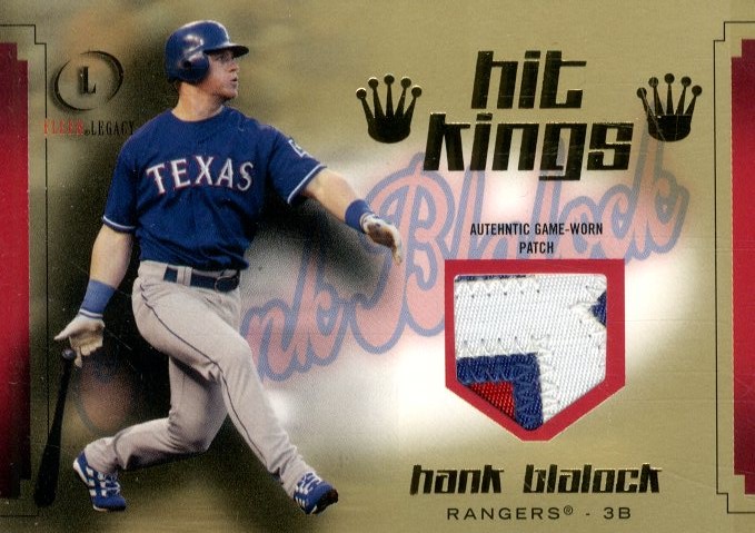 2004 Fleer Legacy Hit Kings Patch Gold #HB Hank Blalock