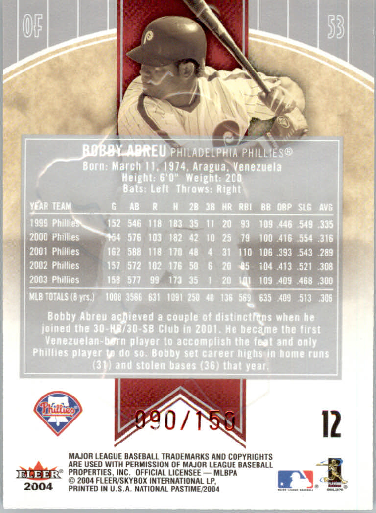2004 National Pastime (Fleer) Baseball "Red/White Foil" Parallel Cards - Bild 5 von 29