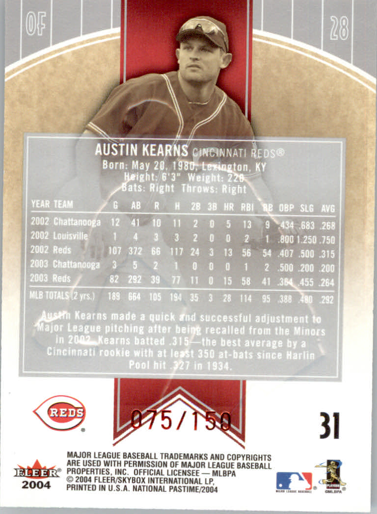 2004 National Pastime (Fleer) Baseball "Red/White Foil" Parallel Cards - Bild 9 von 29