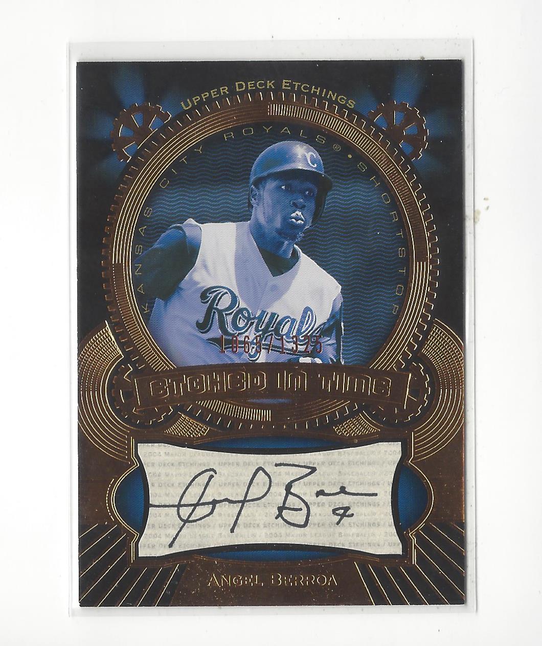 2004 Upper Deck Etchings Etched in Time Autograph Black #AB Angel Berroa/1325