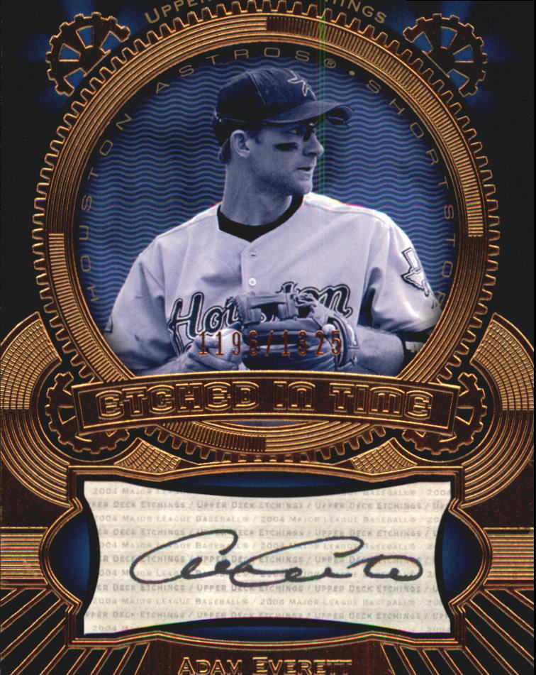 2004 Upper Deck Etchings Etched in Time Autograph Black #AE Adam Everett/1325