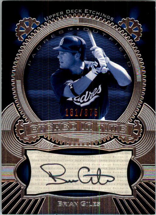 2004 Upper Deck Etchings Etched in Time Autograph Black #BG Brian Giles/375