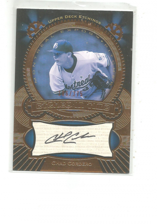 2004 Upper Deck Etchings Etched in Time Autograph Black #CC Chad Cordero/375