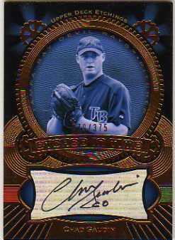 2004 Upper Deck Etchings Etched in Time Autograph Black #CG Chad Gaudin/375