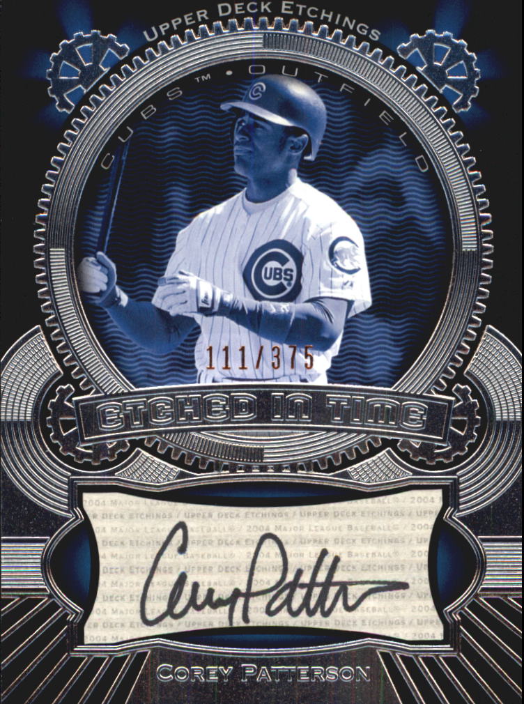 2004 Upper Deck Etchings Etched in Time Autograph Black #CP Corey Patterson/375