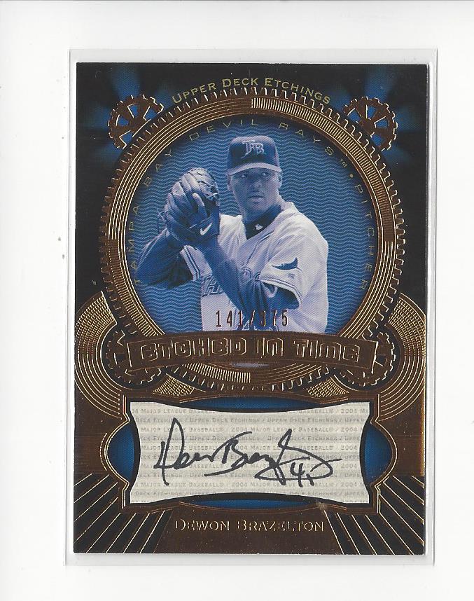 2004 Upper Deck Etchings Etched in Time Autograph Black #DB Dewon Brazelton/375
