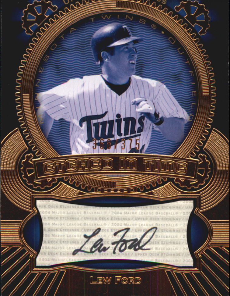 2004 Upper Deck Etchings Etched in Time Autograph Black #LF Lew Ford/375