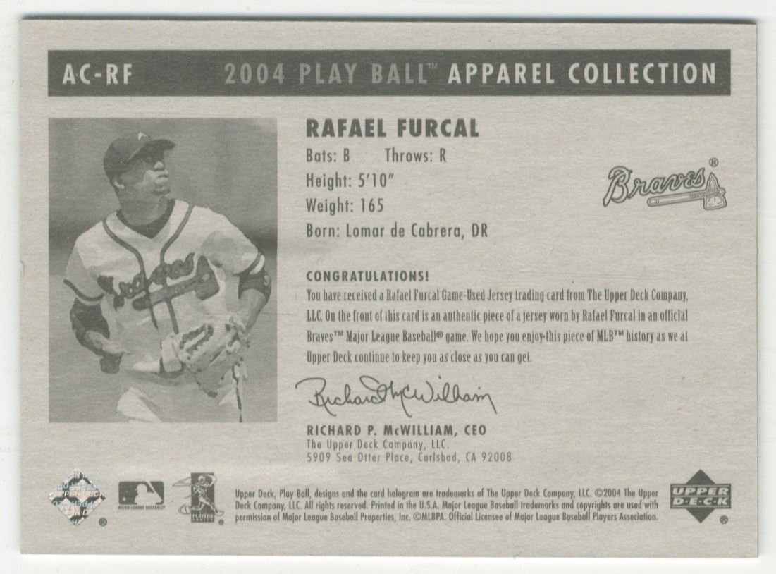 2004 Upper Deck Play Ball Apparel Collection #RF Rafael Furcal