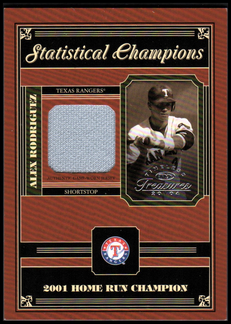 2004 Timeless Treasures Statistical Champions #57 A.Rodriguez 01 HR Jsy/100