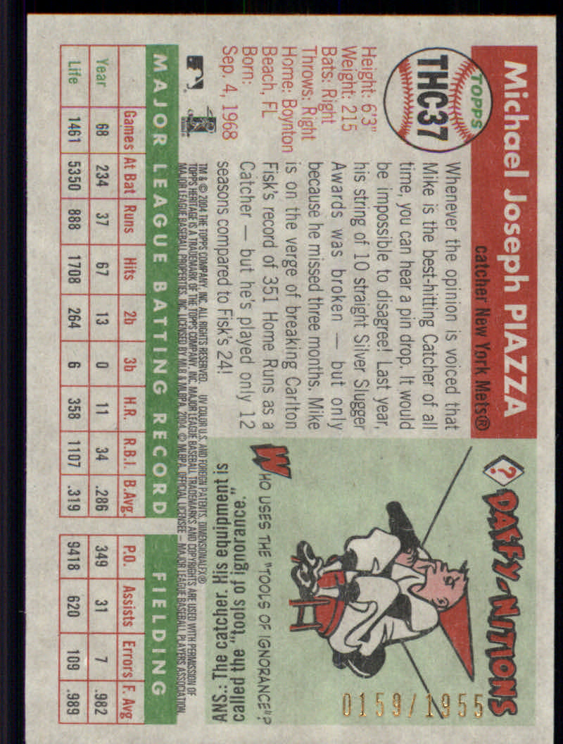 2004 Topps Heritage Baseball "Insert and Insert Parallel" Cards - Picture 23 of 39