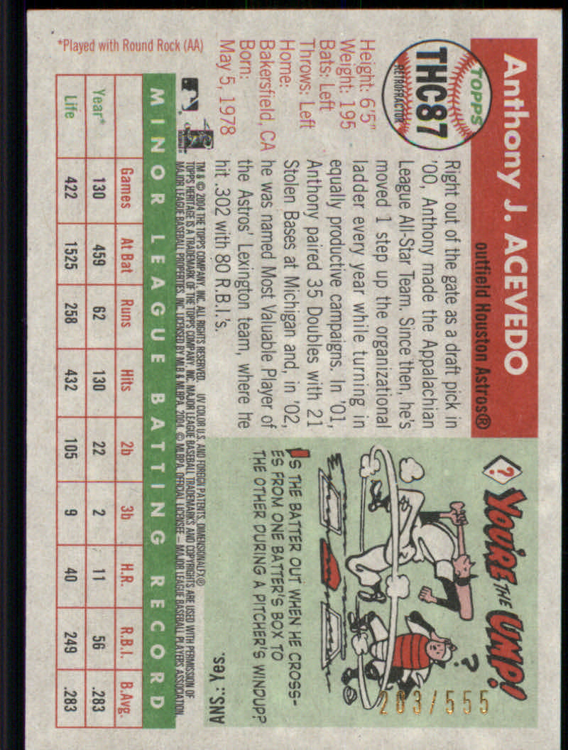 2004 Topps Heritage Baseball "Insert and Insert Parallel" Cards - Picture 7 of 39