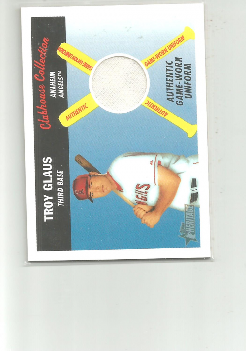 2004 Topps Heritage Clubhouse Collection Relics #TG Troy Glaus Uni C