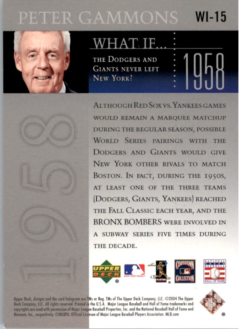 2004 UD Rivals What If Peter Gammons #15 P.Reese/P.Gammons back image