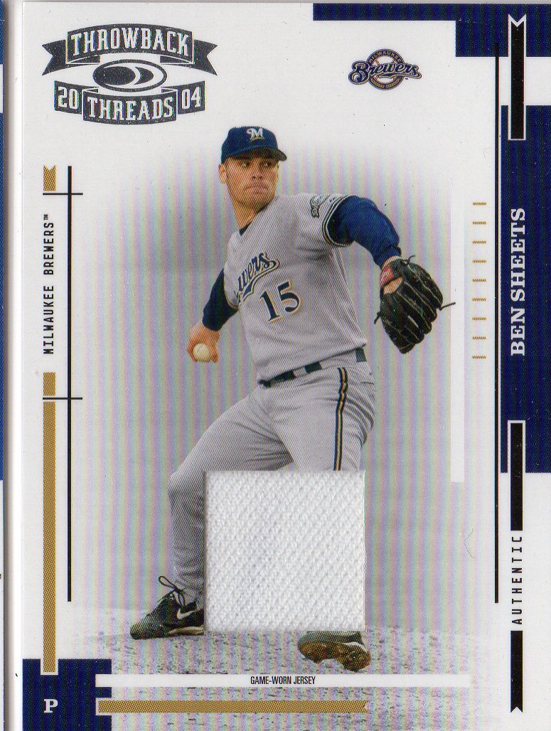 2004 Throwback Threads Material #105 Ben Sheets Jsy/100