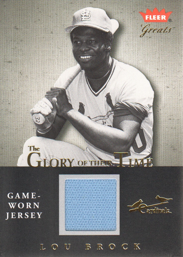 2004 Greats of the Game Glory of Their Time Game Used Gold #LB Lou Brock Jsy