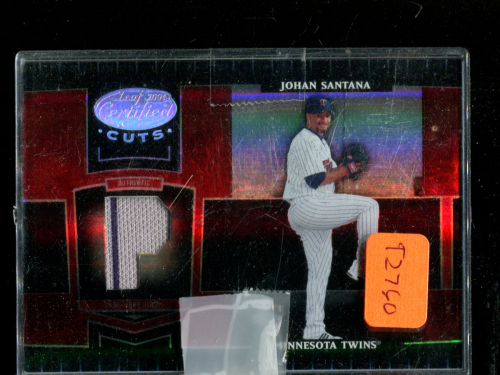 2004 Leaf Certified Cuts Marble Material Red Position #113 Johan Santana Jsy/100
