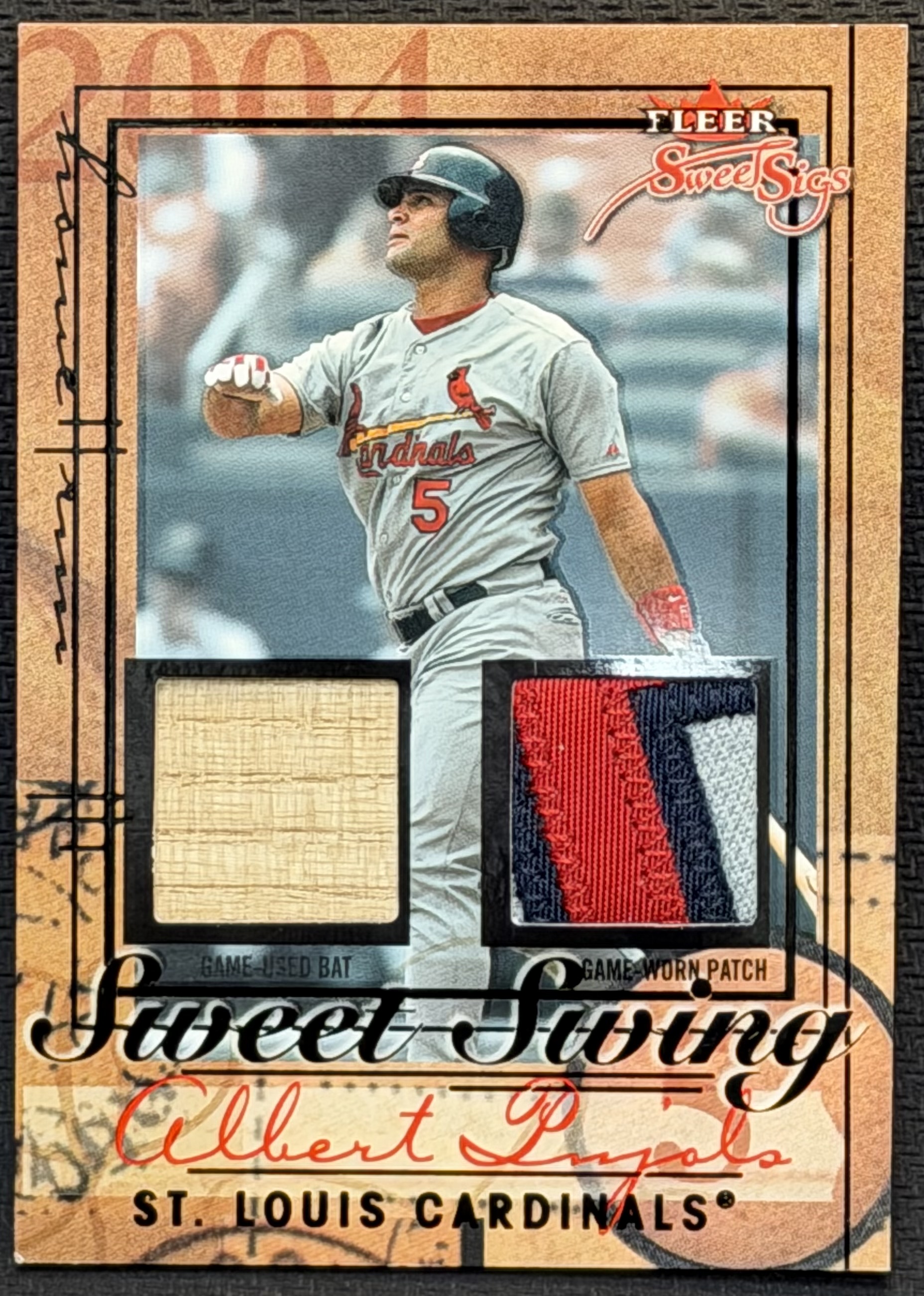 2004 Fleer Sweet Sigs Sweet Swing Bat-Patch Black #AP Albert Pujols/43