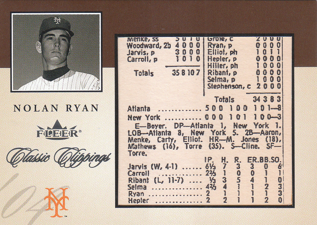 2004 Classic Clippings Inserts #1 Nolan Ryan