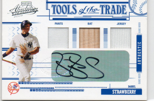 2005 Absolute Memorabilia Tools of the Trade Autograph Swatch Triple #39 D.Straw Yanks B-J-P/75