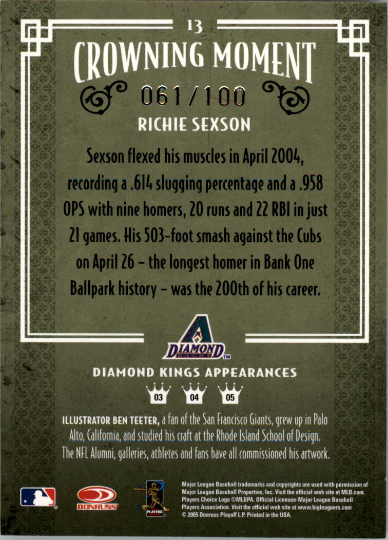 Diamond Kings 2005 enmarcado azul tú eliges #d/100 - Imagen 9 de 89