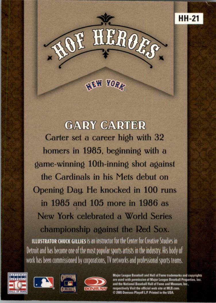 2005 Diamond Kings HOF Heroes Framed Red #HH21 Gary Carter back image